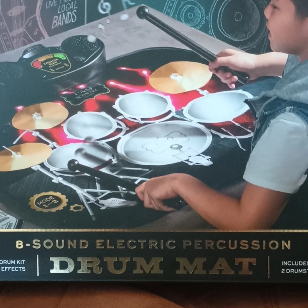 FAO Schwartz 8 Sound Electric Percussion Drum Mat Music Toy NEW Sealed in Box